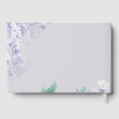 Lila Frühlingsblumen Hochzeitsempfang Gästebuch (Rückseite)