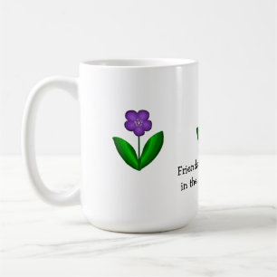 Lila Frühlingsblumen mit Freundschaftsbotschaft Kaffeetasse