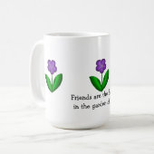 Lila Frühlingsblumen mit Freundschaftsnachricht Kaffeetasse (Vorderseite Links)