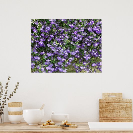 Lila Frühlingsblumen Poster (Küche)