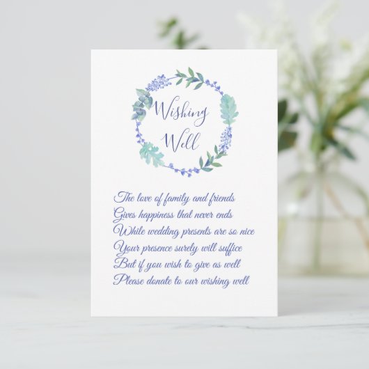 Lila Frühlingsblumenkraut Hochzeit wünschend gut Begleitkarte (Stehend Vorderseite)