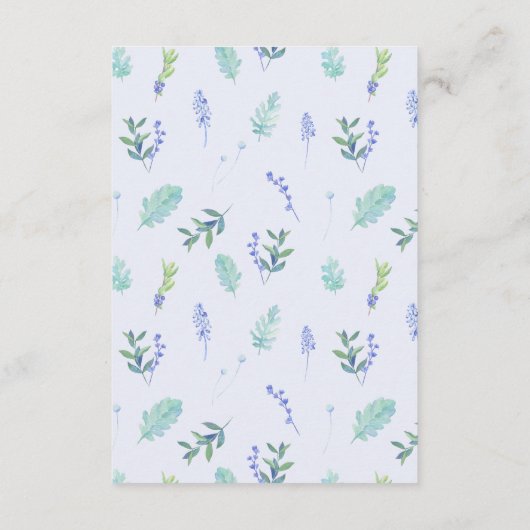 Lila Frühlingsblumenkraut Hochzeit wünschend gut Begleitkarte (Rückseite)