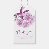 Lila Frühlingsblüte Blume Hochzeit danke Geschenkanhänger (Vorderseite)