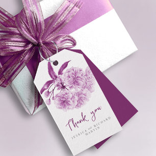 Lila Frühlingsblüte Blume Hochzeit danke Geschenkanhänger