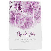 Lila Frühlingsblüte Blume Hochzeit danke Mittlere Geschenktüte (Vorderseite)