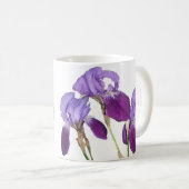 Lila Frühlingsblüten, die Iris-Girl-Malerin genann Kaffeetasse (VorderseiteRechts)
