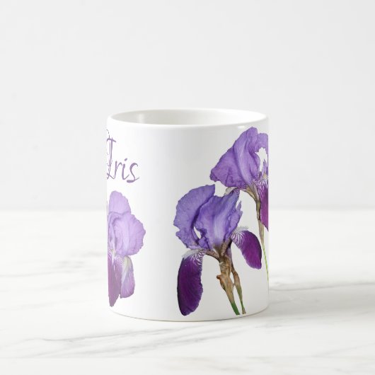 Lila Frühlingsblüten, die Iris-Girl-Malerin genann Kaffeetasse (Mittel)