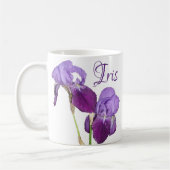Lila Frühlingsblüten, die Iris-Girl-Malerin genann Kaffeetasse (Links)