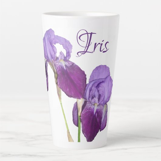 Lila Frühlingsblüten, die Iris-Girl-Malerin genann Milchtasse (Vorderseite)