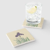 Lila Frühlingsboarden Steinuntersetzer (Seitenansicht)