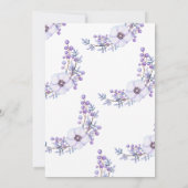Lila Frühlingsfloralbrand in Wasserfarbe Abschluss Einladung (Rückseite)