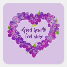 Lila Frühlingsherz-Aufkleber mit/Zitaten