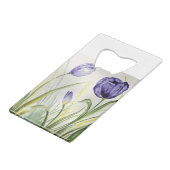 Lila Frühlingshuppen Geldbeutel Flaschenöffner (Rückseite Schrägansicht)