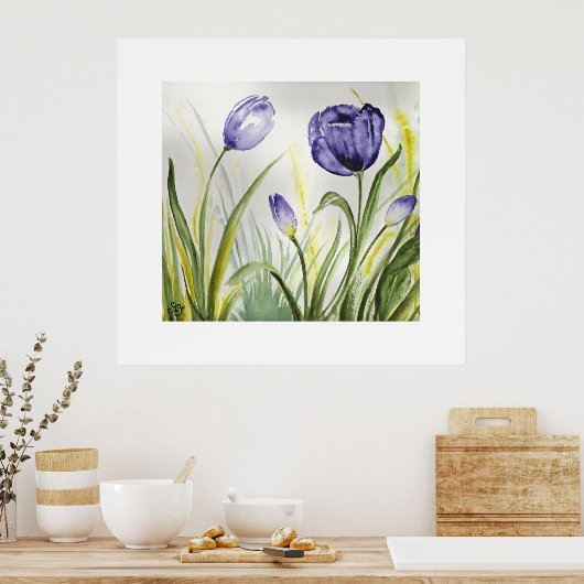 Lila Frühlingshuppen Poster (Küche)