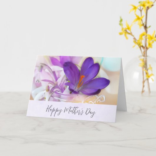 Lila Frühlingstag der Muttermutter Karte (Gelbe Blume)