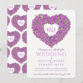 Lila Frühlingtulips Blume Hochzeit Einladung (Vorne/Hinten)