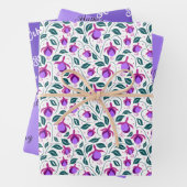 Lila Fuchsia-Blume koordiniert Geschenkpapier Set (Beispiel)