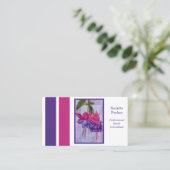 Lila Fuchsia-Blume-Veranstaltungsplaner in Hot Pin Visitenkarte (Stehend Vorderseite)