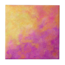 Lila, Fuchsia, Gelb-Orange Moderne Abstrakt