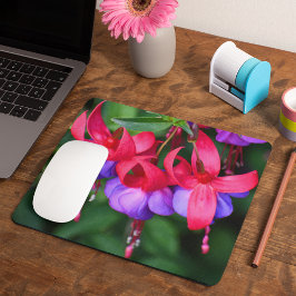 Lila Fuchsia mit rosa Sepalen Mousepad