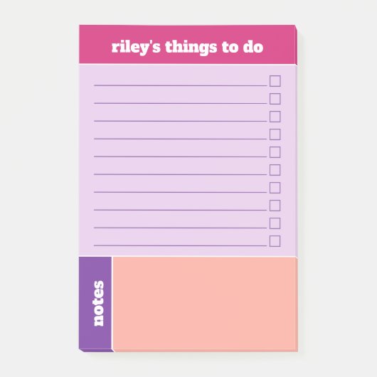 Lila Fuchsia Peach Dinge zu tun & Notizen (Vorderseite)