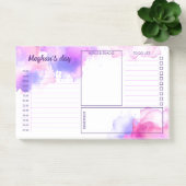 Lila Fuchsia Watercolor-Farb-Planer Post-it Klebezettel (Büro)