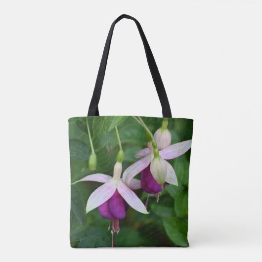 Lila Fuchsien-Blume mit weißem Sepal Tasche (Rückseite)