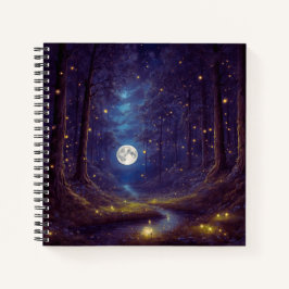 Lila Full Moon & Firefrefly-Hardcover-Journal Notizblock