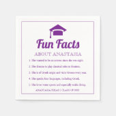 Lila Fun Facts class of 2022 graduation cap Serviette (Vorderseite)
