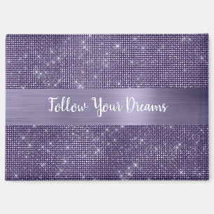 Lila Funkeln Personalisierter Spruch Magnet