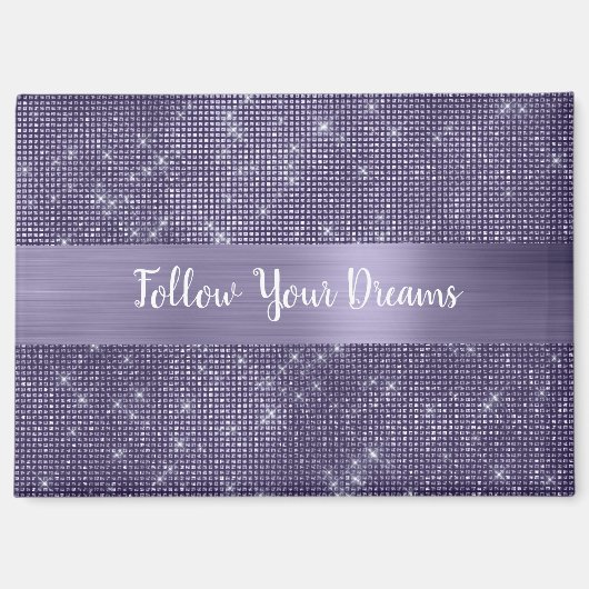 Lila Funkeln Personalisierter Spruch Magnet (Vorderseite)