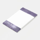 Lila Funkeln Personalisierter Spruch Post-it Klebezettel (angewinkelt)