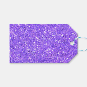 Lila funkelnde Glitter-Muster-Geschenkanhänger Geschenkanhänger
