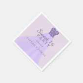 Lila funkelnder Glitzer Gown Sweet 16 Party Serviette (Ecke)