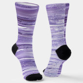 Lila Funkelstreifen Socken (Gewinkelt)