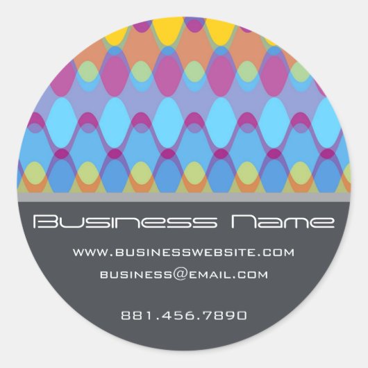 Lila Funky Groovy Zig Zag Waves Zickzack Muster Runder Aufkleber (Vorderseite)