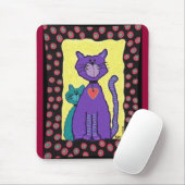 Lila Funky Katze u. Kitty - mousepad (Mit Mouse)