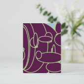 lila funky postkarte (Stehend Vorderseite)