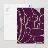 lila funky postkarte (Vorne/Hinten)