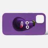 Lila Funny Cartoon Eggplant Case-Mate iPhone Hülle (Rückseite (Horizontal))