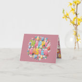 Lila Funny Oaster Grußkarte Karte (Gelbe Blume)