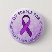 Lila für Alzheimer & Brain Awareness Month Button (Vorderseite)