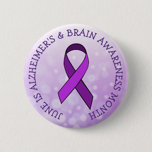Lila für Alzheimer & Brain Awareness Month Button (Vorderseite)