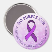 Lila für Alzheimer & Brain Awareness Month Magnet (Vorderseite/Rückseite)