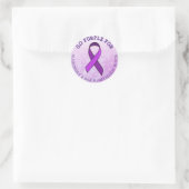 Lila für Alzheimer & Brain Awareness Month Runder Aufkleber (Tasche)
