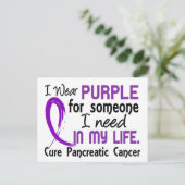 Lila für jemanden, den ich pankreatischen Krebs br Postkarte (Stehend Vorderseite)