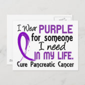 Lila für jemanden, den ich pankreatischen Krebs br Postkarte (Vorne/Hinten)