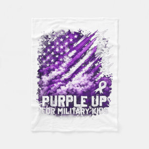 Lila für Militär Kinder April Bewusstsein USA-Flag Fleecedecke