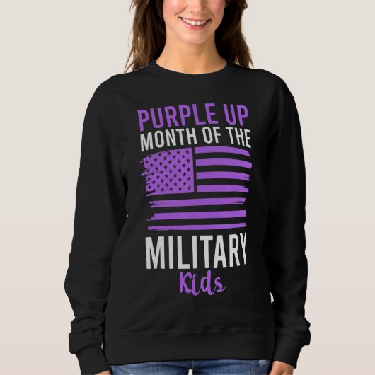 Lila für militärische Kinder Erwachsene Coole Amer Sweatshirt (Vorderseite)