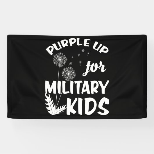 Lila für militärische Kinder - Löwenmonat Banner (Horizontal)